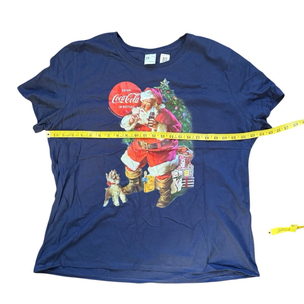 Coca-Cola Festive Santa Navy Tee - Picture 7 of 8